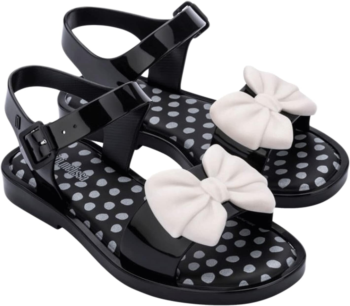 

Сандалии на плоской подошве Mar Sandal Princess Mini Melissa, цвет Black/Beige