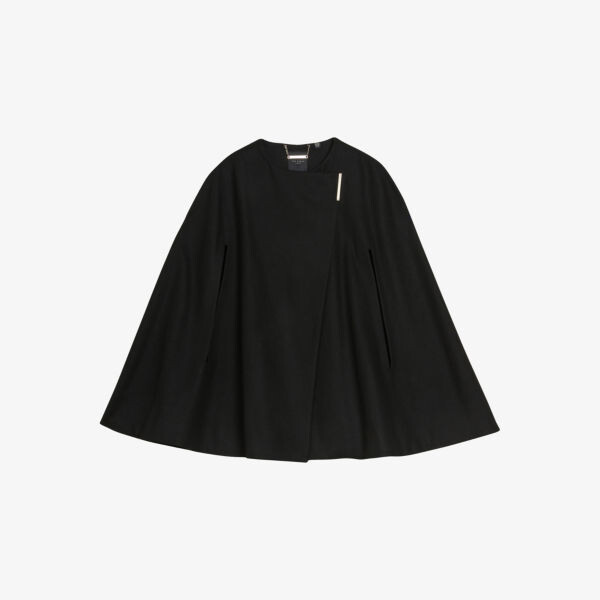 

Кейп из смесовой шерсти с логотипом Valariy Ted Baker, черный