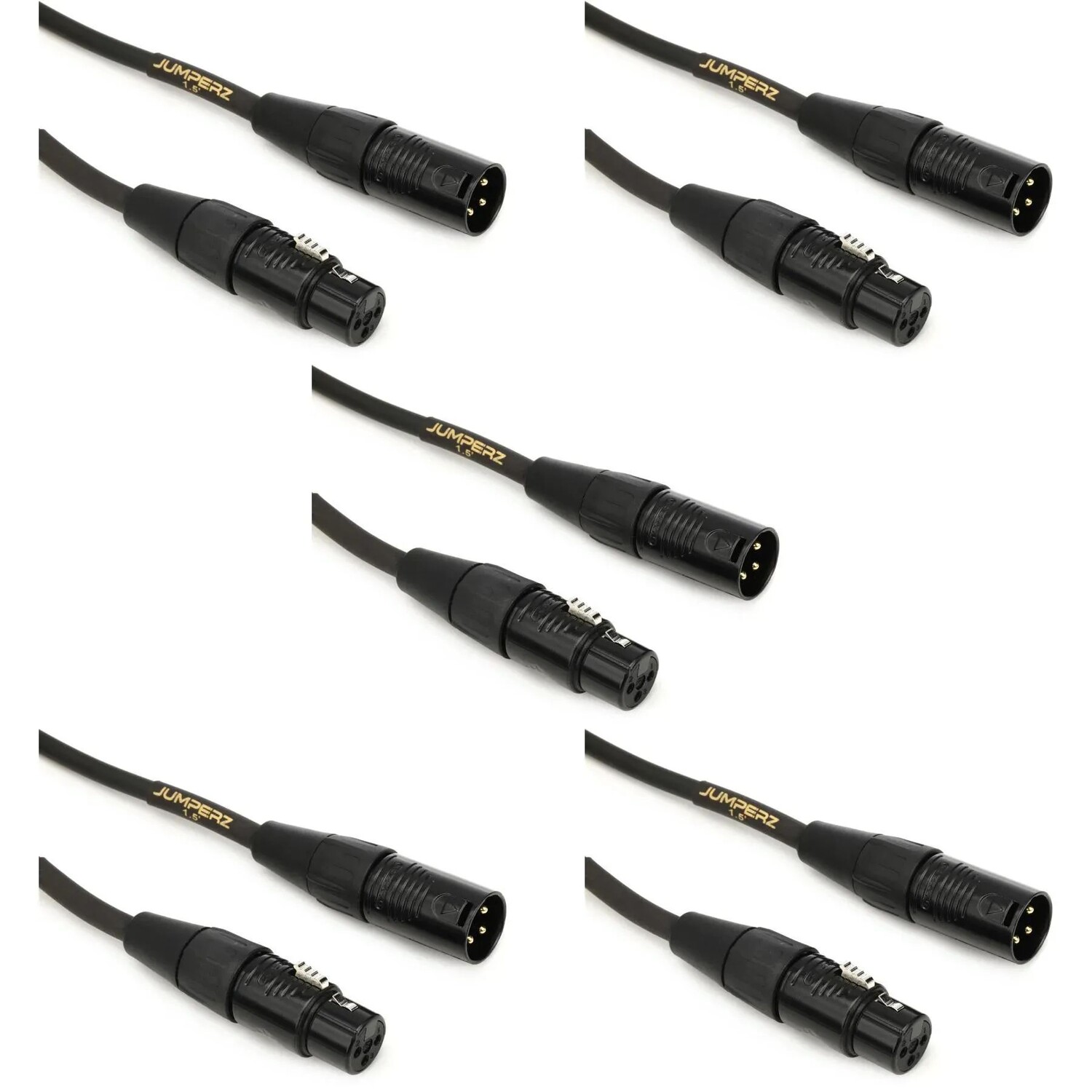 

Микрофонный кабель JUMPERZ JGM-1.5 Gold — 1,5 фута (5 шт.)
