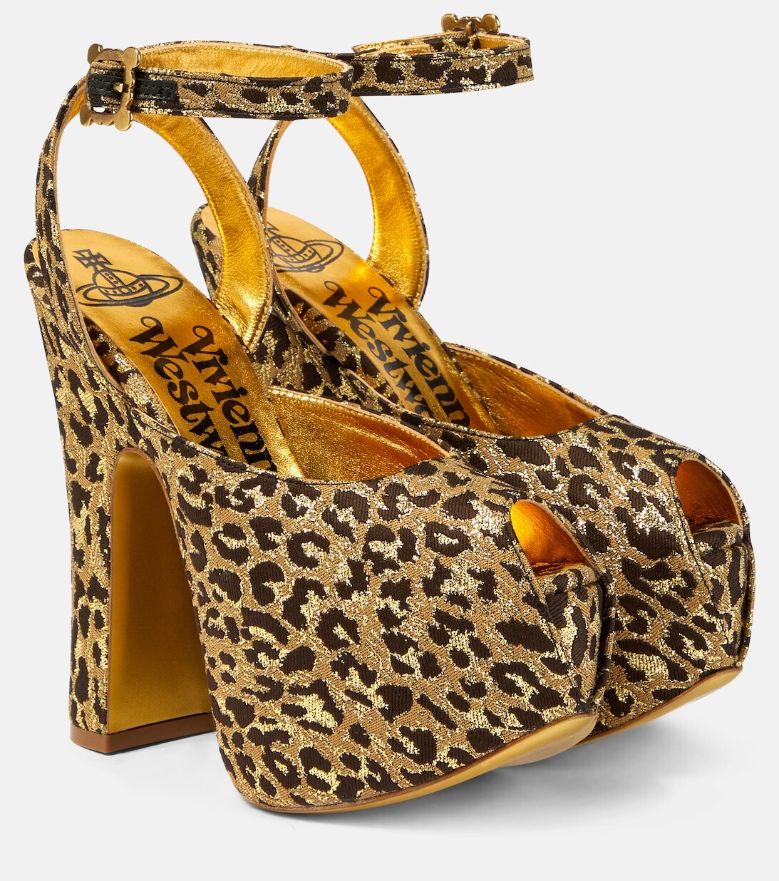 

Босоножки Vargas на платформе с леопардовым принтом Vivienne Westwood, коричневый