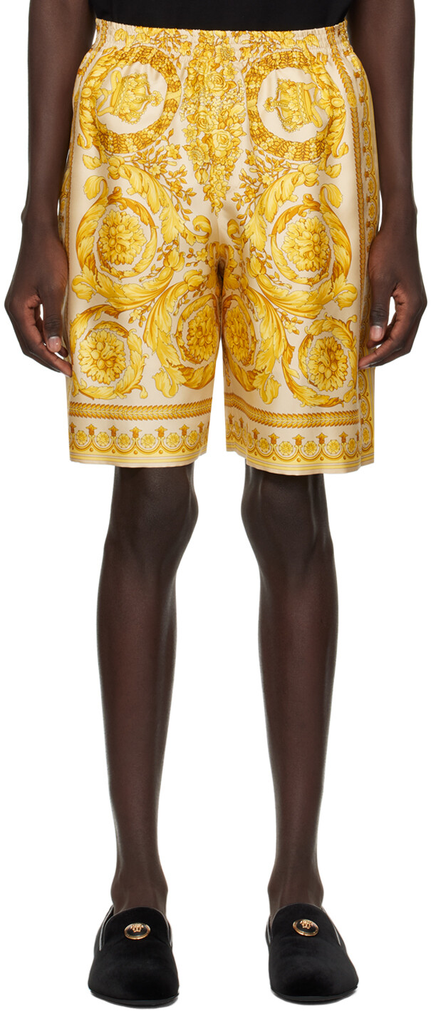 

Желтые шорты Barocco Versace, цвет Champagne
