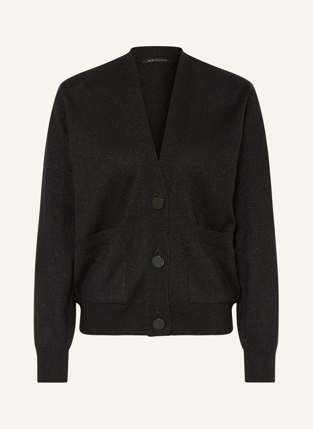 

Кардиган из блестящей пряжи Armani Exchange, черный