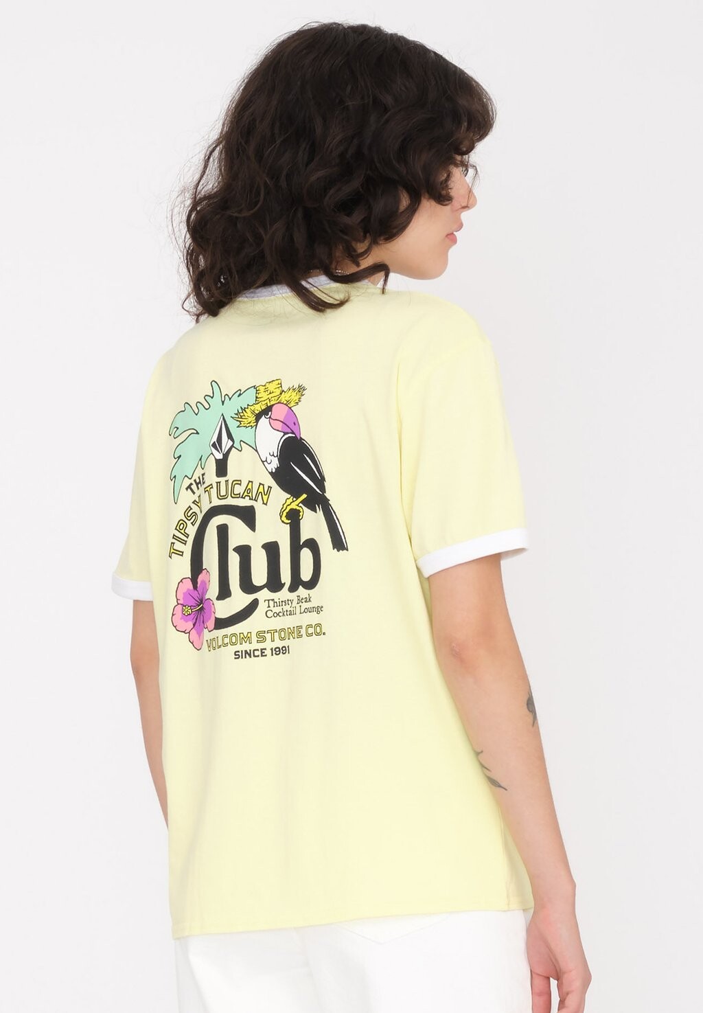 

Футболка с принтом TRULY RINGER Volcom, цвет aura yellow