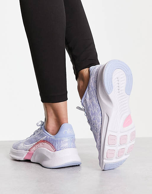 

Бледно-голубые кроссовки из эластичной ткани Nike Training Superrep Go 3, Синий
