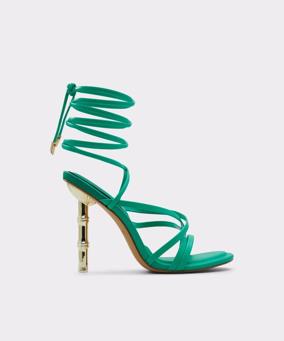 

Женские зеленые босоножки на каблуке с круглым носком Aldo, зеленый