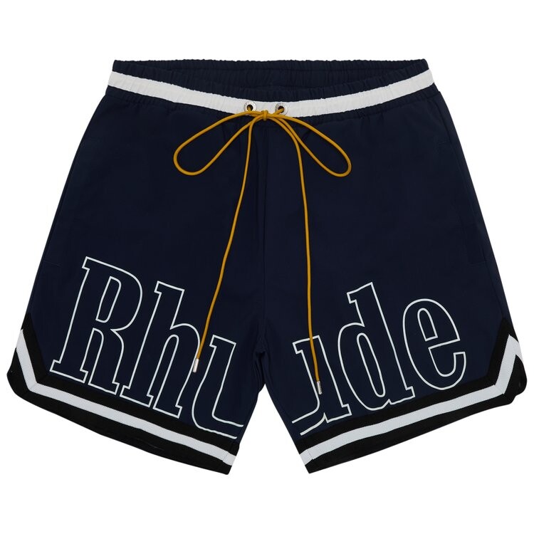 

Шорты Rhude Basketball Logo Swim Short, цвет Blue/Black/White