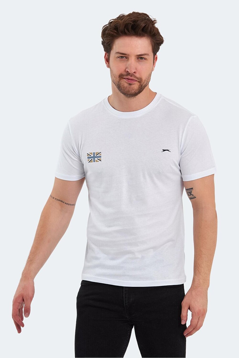 

PACET Мужская футболка с коротким рукавом белая SLAZENGER, Белый
