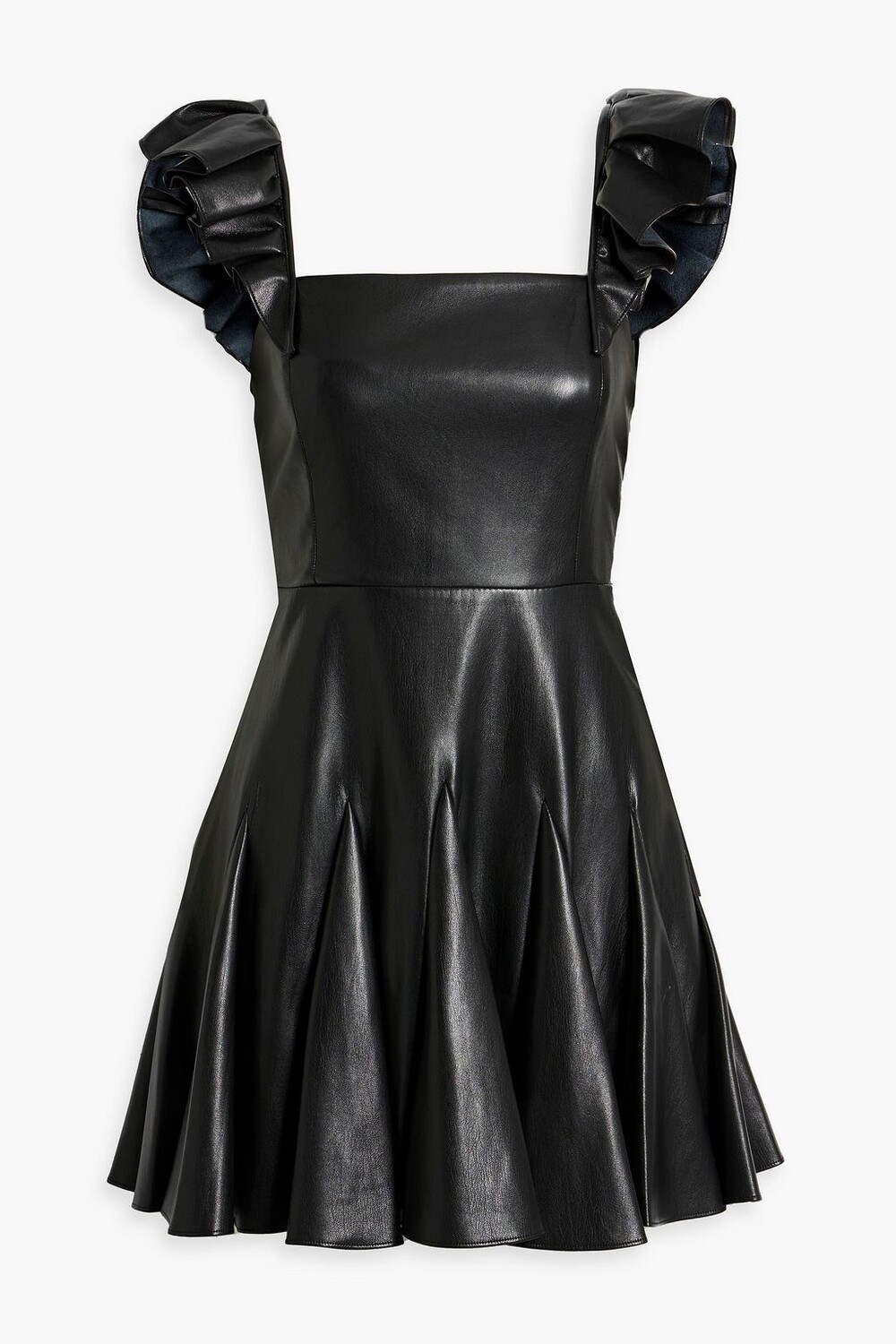 

Платье мини из искусственной кожи Ginny с оборками ALICE + OLIVIA, черный