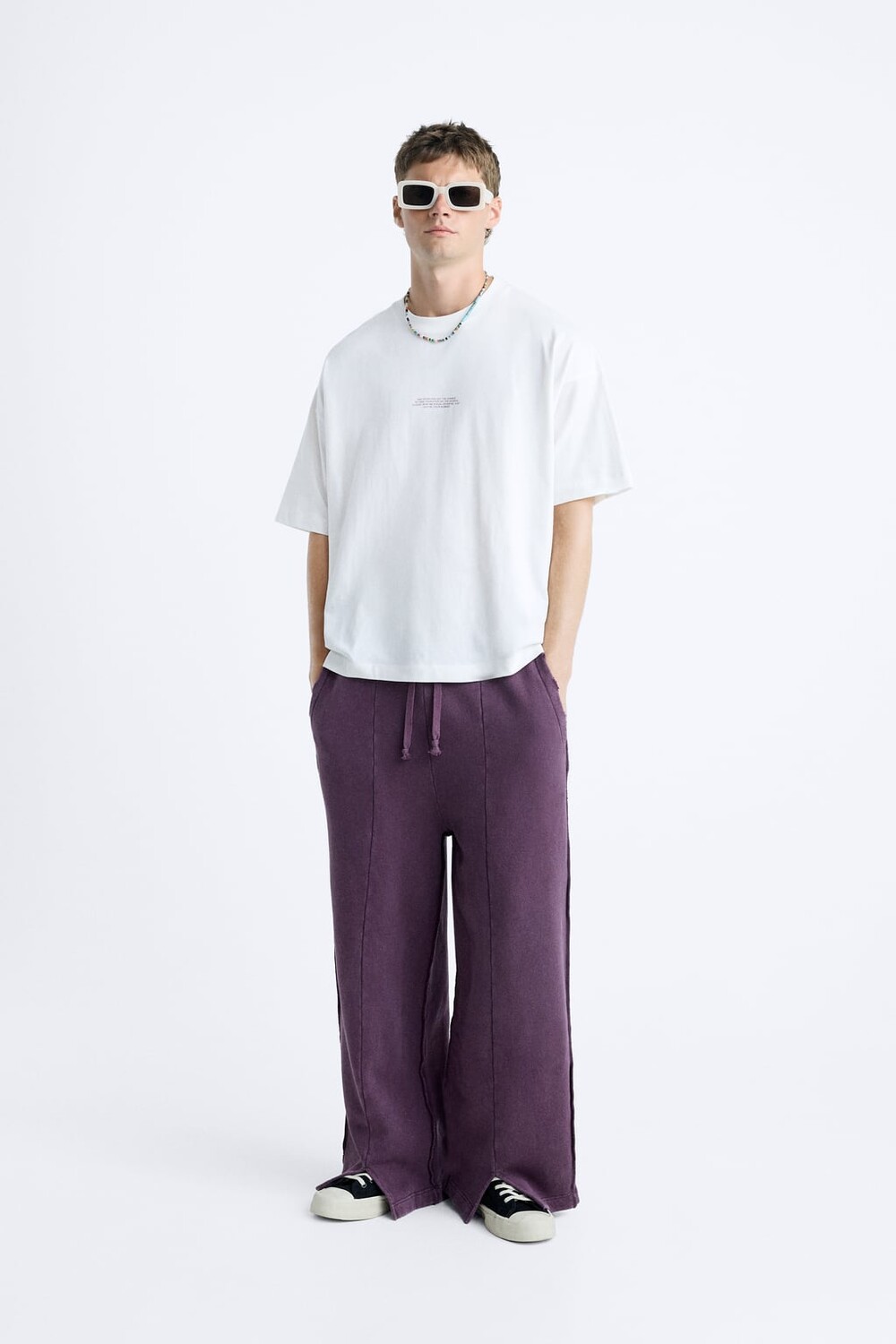 

Футболка с акварельным принтом ZARA, белый
