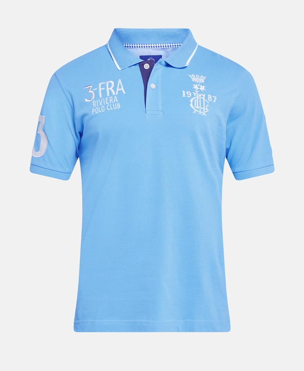 Рубашка-поло из пике , лазурный синий La Martina