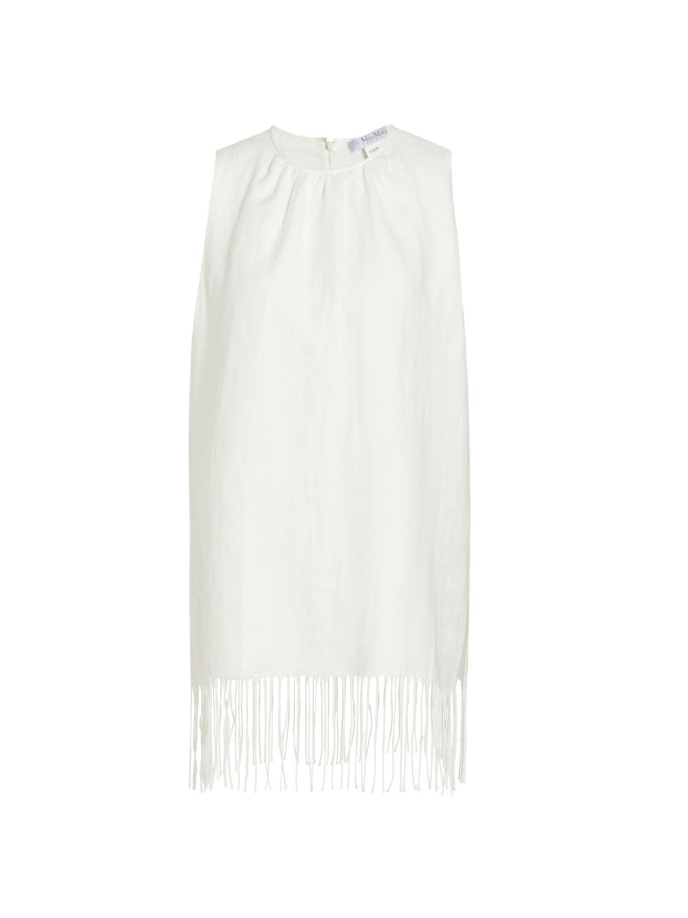 

Льняной топ с бахромой Bobbio Max Mara, белый
