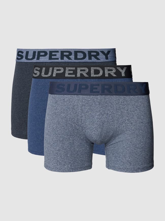 

Трусы с этикеткой на поясе, в упаковке 3 шт Superdry, светло-голубой