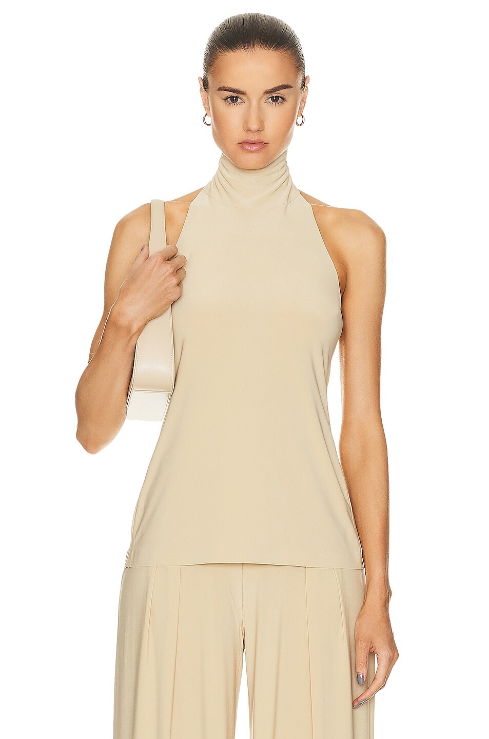 

Топ Norma Kamali Halter Turtleneck, песочный