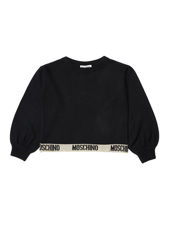 

Черный трикотаж с логотипом для девочек Moschino