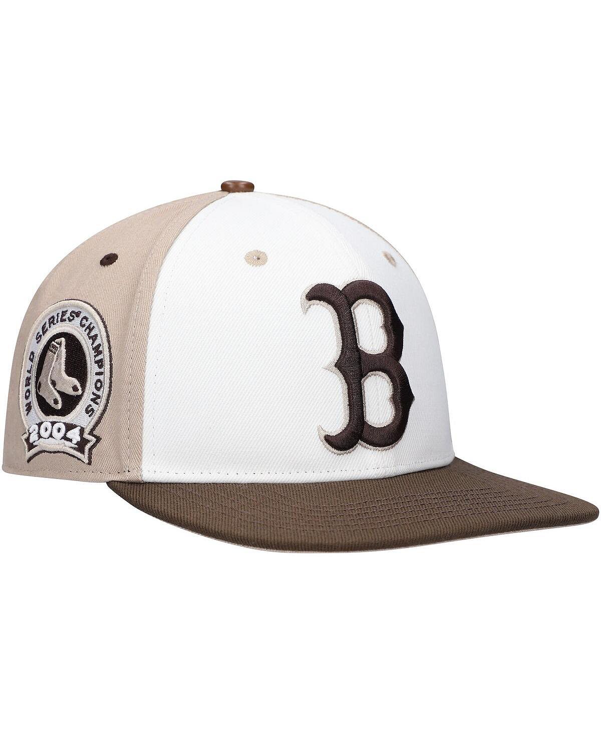 

Мужская бело-коричневая кепка Boston Red Sox Chocolate Ice Cream Drip Snapback Pro Standard