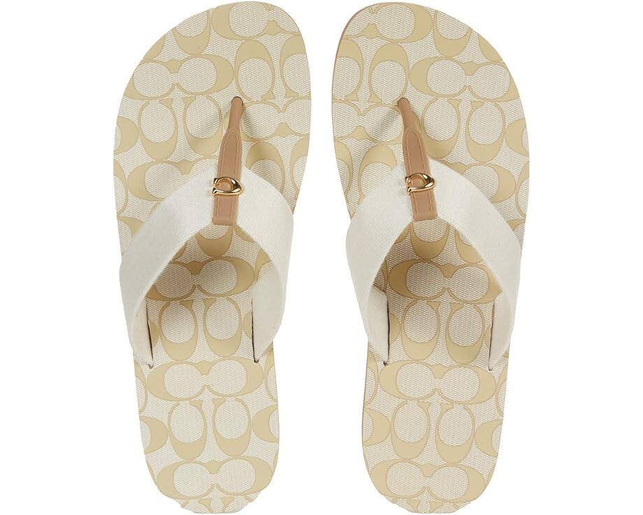 

Сандалии COACH Zoe Flip-Flop, цвет Chalk Mixed Material