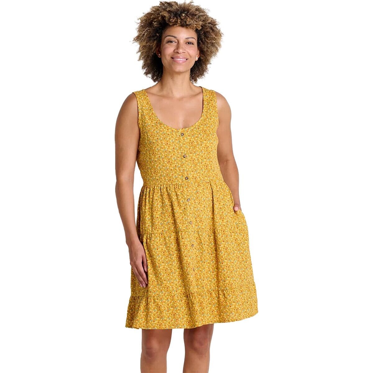 

Многоярусное платье без рукавов manzana Toad&Co, цвет pollen small floral print