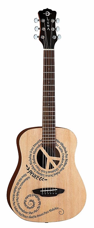 Акустическая гитара Luna Safari Series Peace Travel-Size Dreadnought Acoustic Guitar