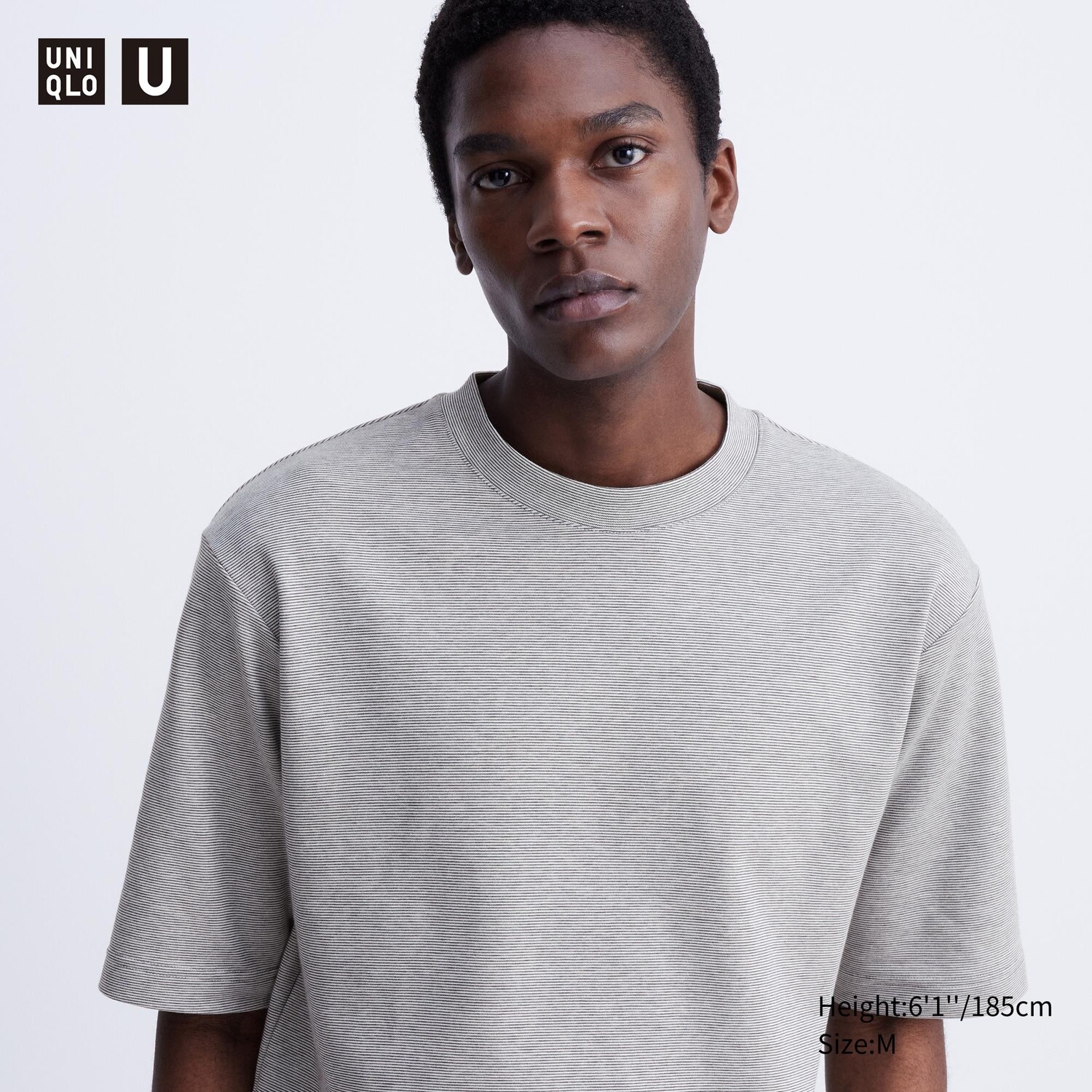 

Футболка оверсайз Uniqlo AIRism в полоску, белый
