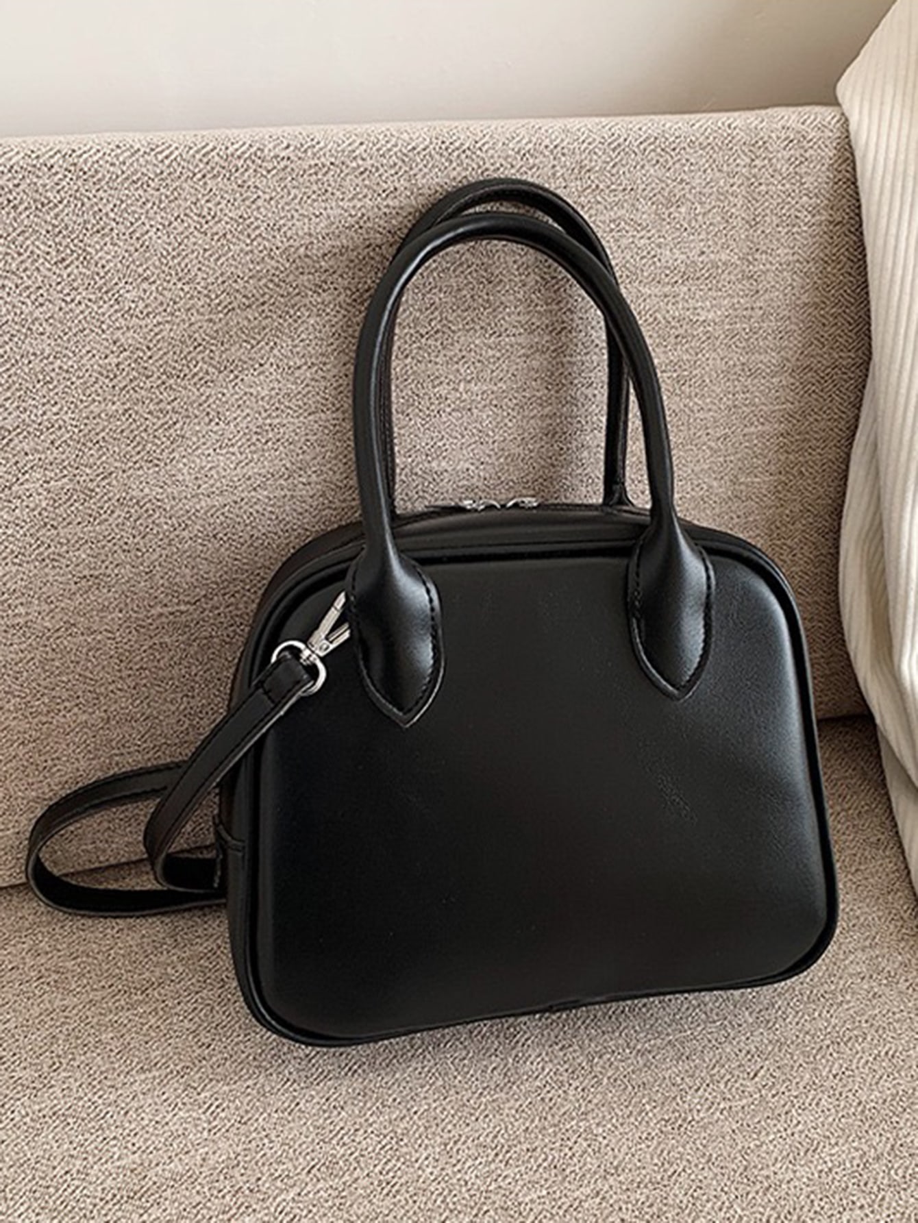 Минималистичная сумка-тоут с двойной ручкой — женские сумки-тоут Водонепроницаемые, черный фото