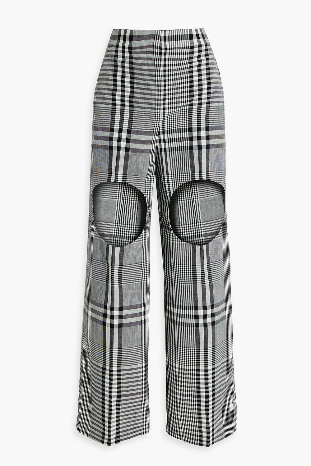 

Шерстяной пиджак в клетку с трикотажными вставками BURBERRY, черный