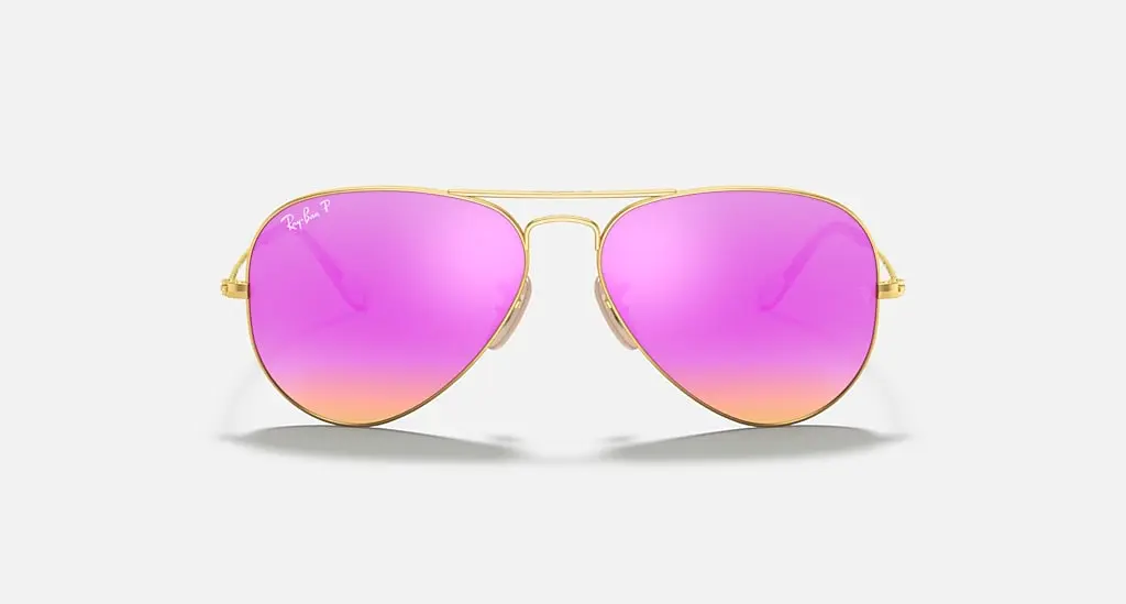 

Солнцезащитные очки Ray-Ban AVIATOR FLASH LENSES, розовый