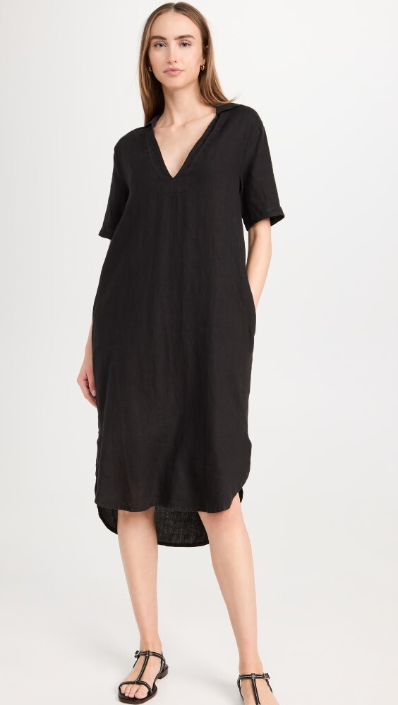 

Платье James Perse Open Henley Shirt, черный