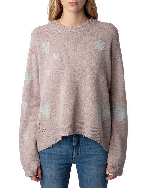 

Кашемировый свитер Markus Ws Heart Zadig & Voltaire, цвет Tan/Beige