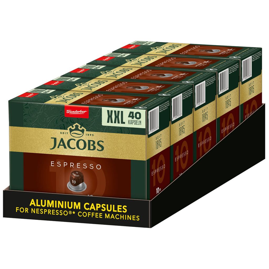 

Капсулы JACOBS Espresso Intenso 5 x 40 Кофейные капсулы, совместимые с Nespresso*