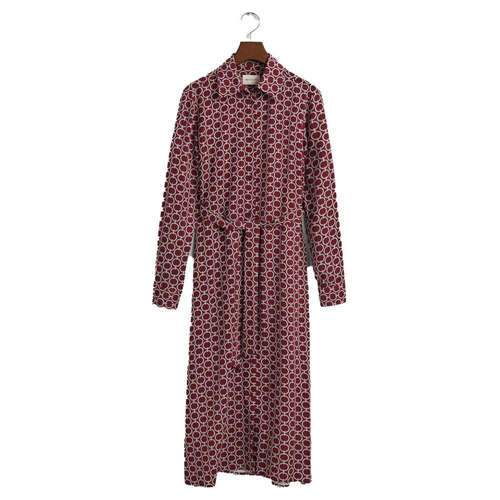 

Длинное платье Gant Geometric Long Sleeve, красный
