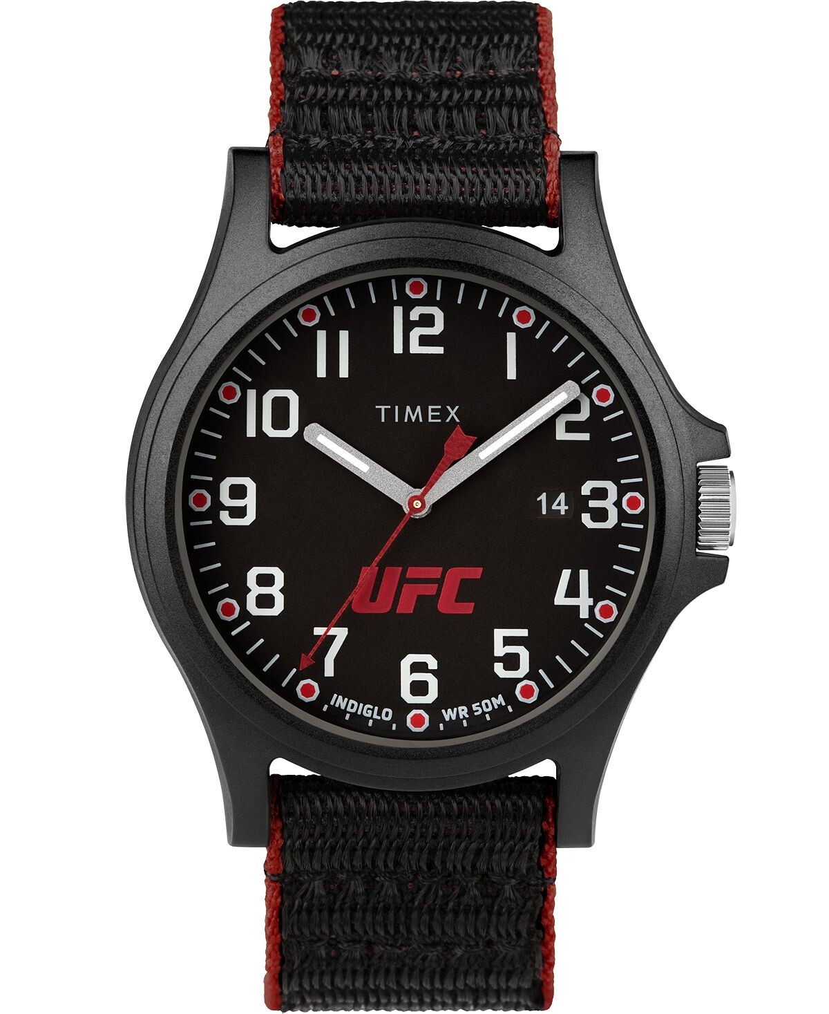 

Мужские часы UFC Apex из кварцевой ткани, черные, 40 мм Timex