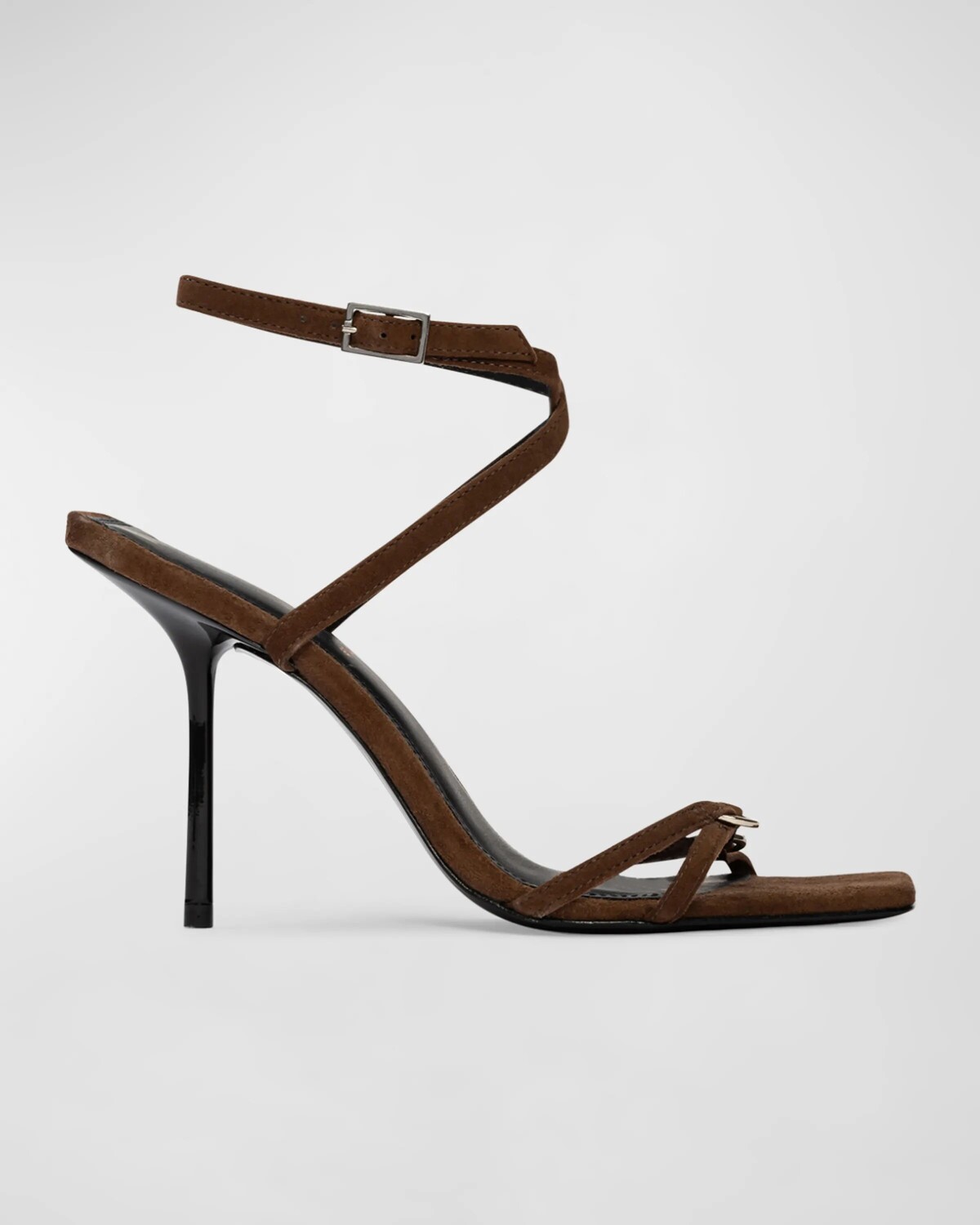 

Сандалии Frankie с кожаным ремешком на щиколотке Black Suede Studio, цвет Brown Kid Suede