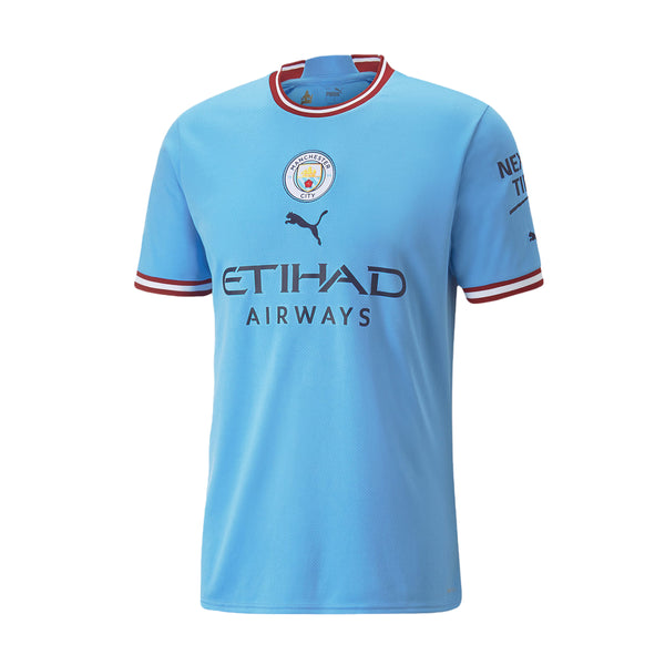 Футболка PUMA 2022/23 Manchester City FC Replica Jersey, синий 2021 2022 new manchester de bruyne football jersey top quality fast send city aldult kids kit