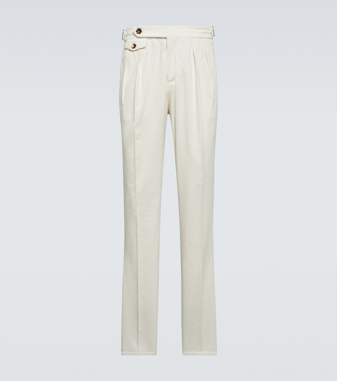 Прямые брюки из хлопкового вельвета Brunello Cucinelli, белый