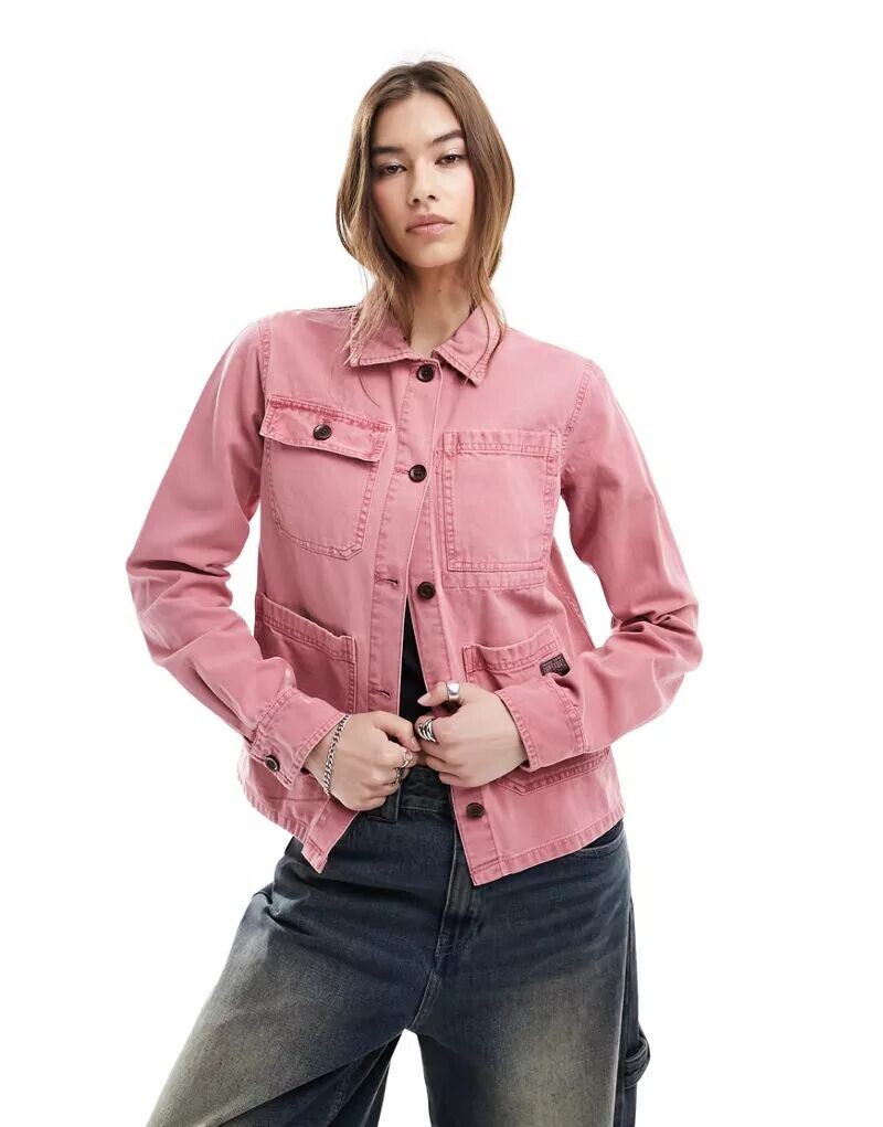 Куртка пыльного розового цвета с четырьмя карманами Superdry dusty rose квадратный перстень из розового золота lion