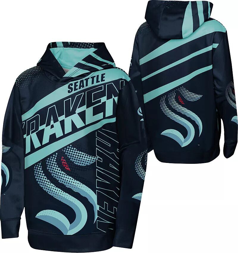 

Outerstuff Молодежный пуловер с капюшоном NHL Seattle Kraken Home Ice Navy
