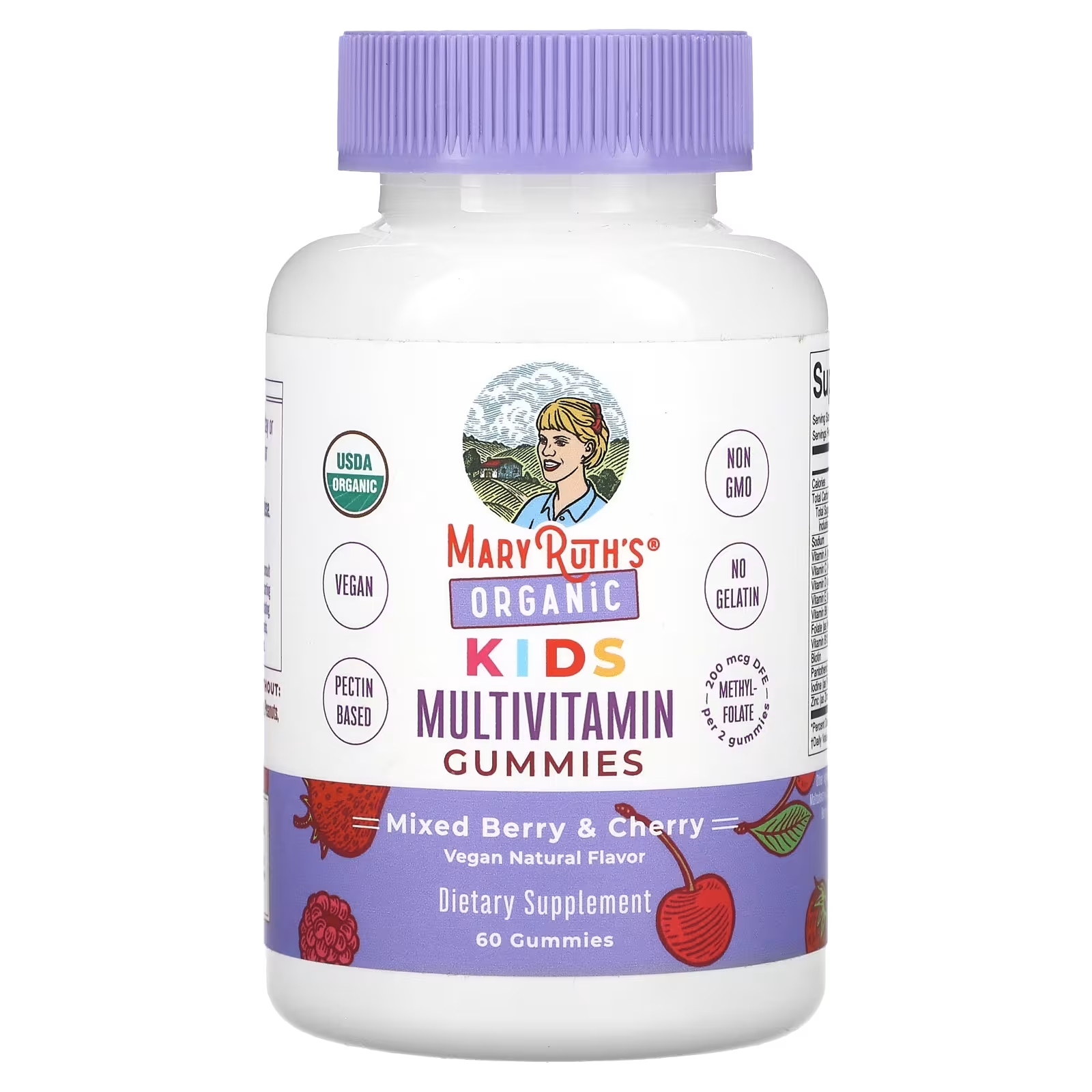 Мультивитамины для детей MaryRuth's с ягодами и вишнями, 60 таблеток