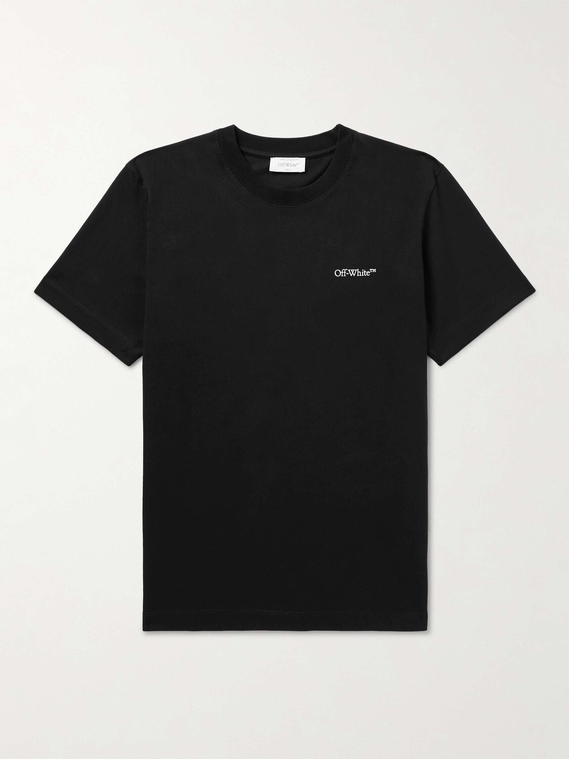 

Облегающая футболка из хлопкового джерси с логотипом OFF-WHITE, черный