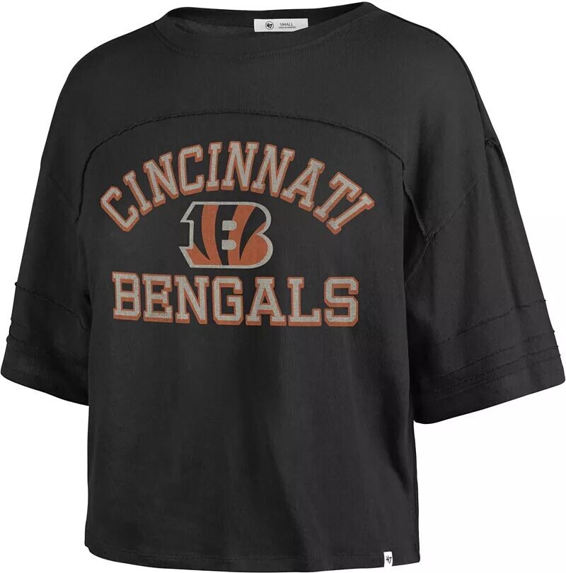 

Женская черная укороченная футболка с полумесяцем '47 Cincinnati Bengals