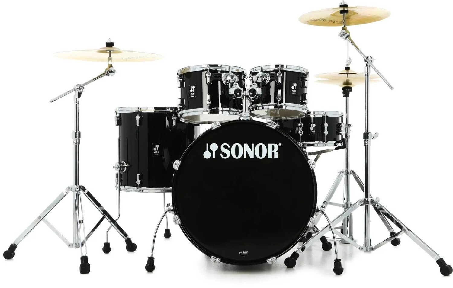 

Комплект корпусов Sonor AQ1 Stage из 5 предметов с фурнитурой — черный рояль