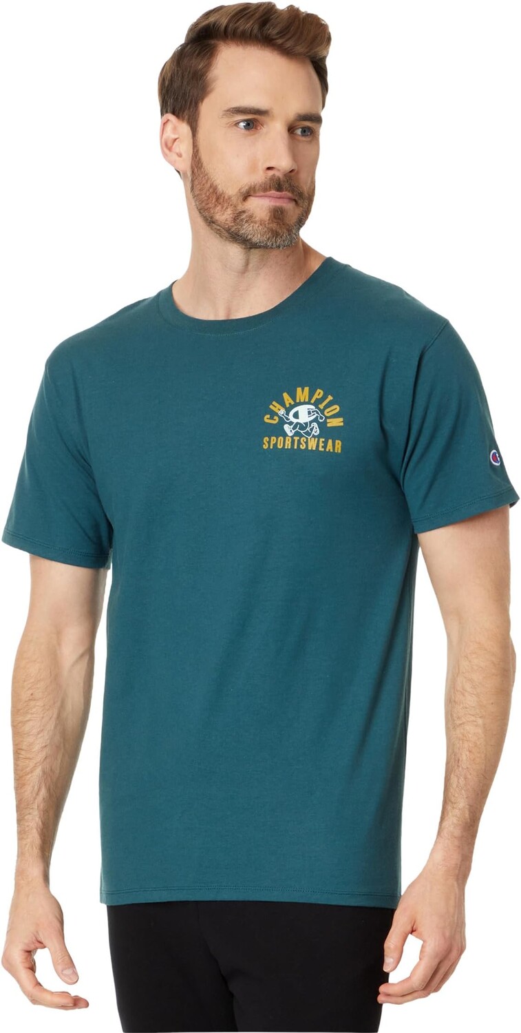 

Классическая футболка с графическим рисунком Champion, цвет Metallic Teal