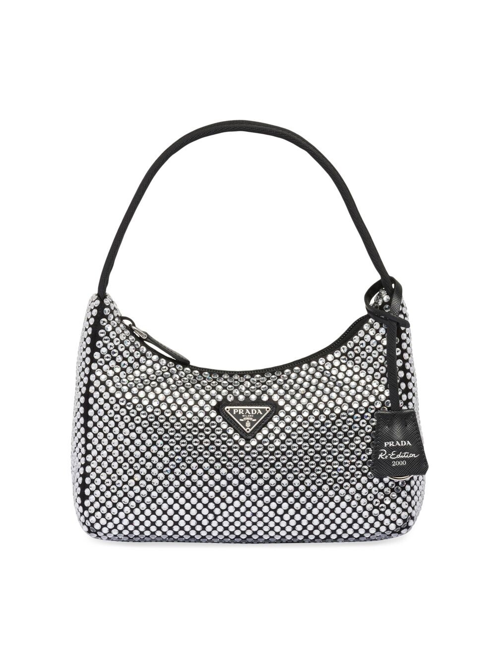 

Мини-сумка из атласа с кристаллами Prada