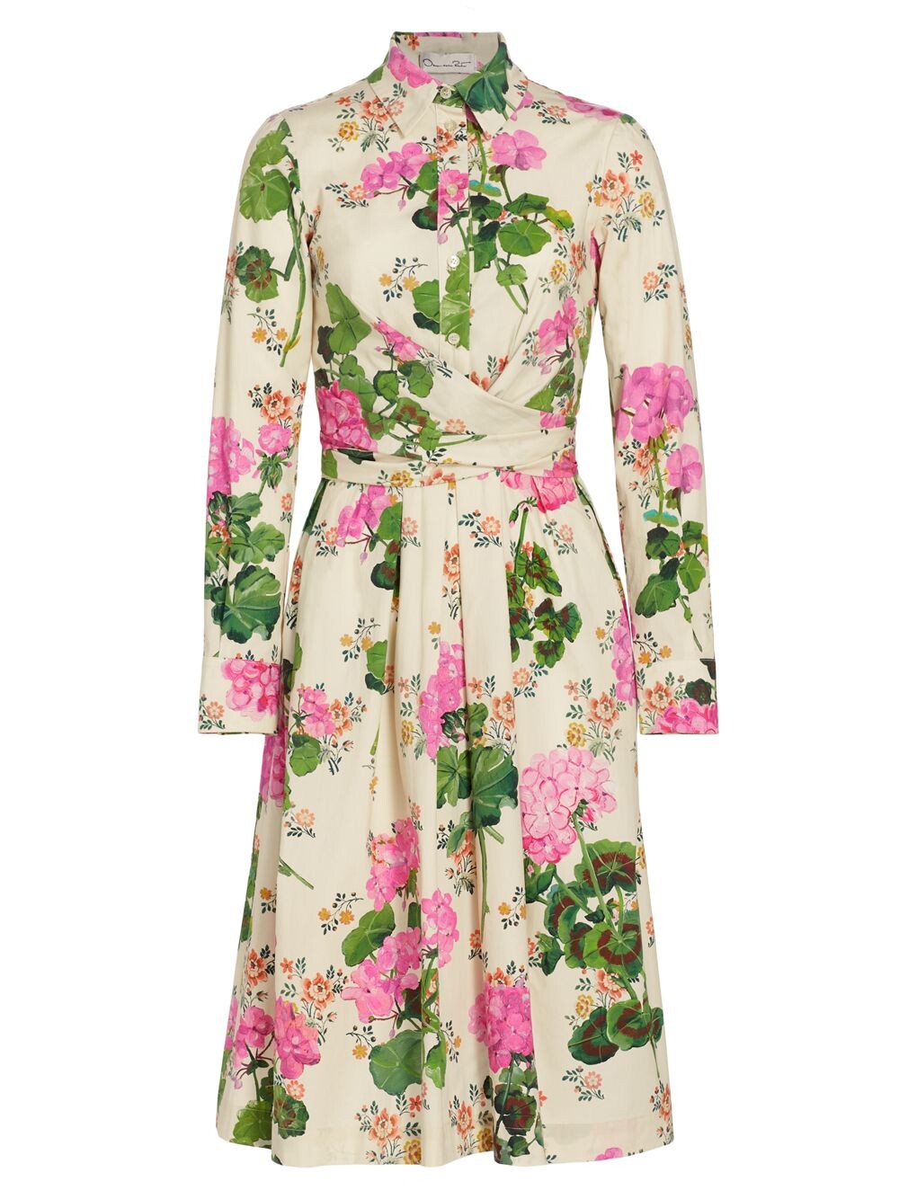

Платье-рубашка с добавлением хлопка Geranium Oscar de la Renta, розовый