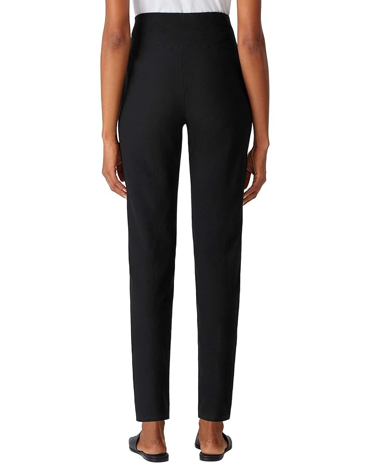 

Брюки Eileen Fisher High-Waisted Slim Ankle Pants w/ Wide Yoke in Washable Stretch Crepe, черный