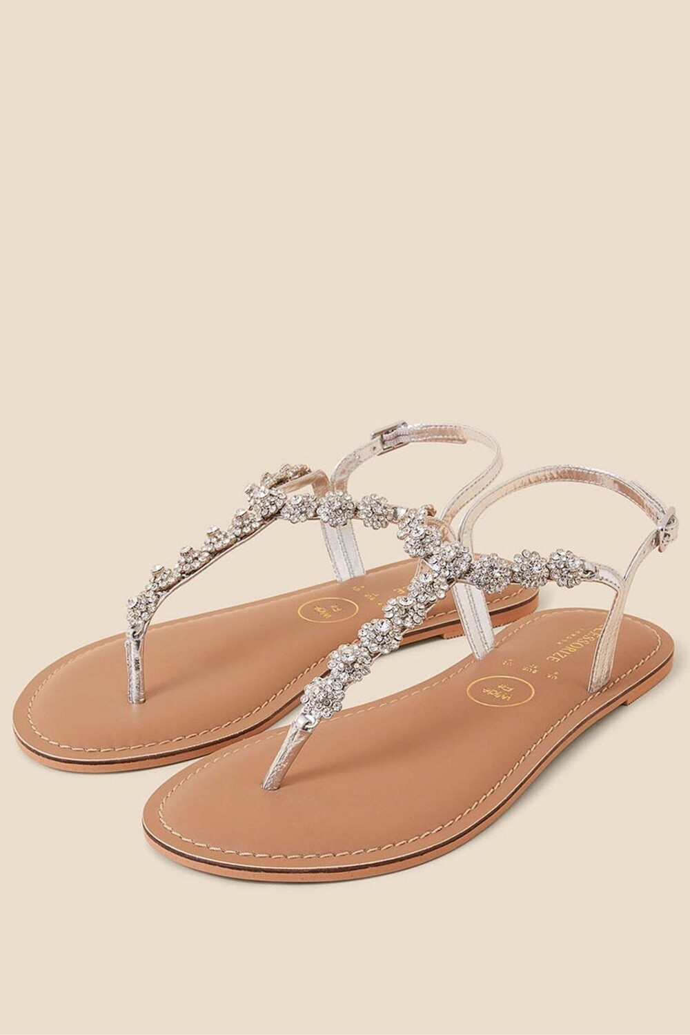 

Блестящие серебристые босоножки Reno повседневного кроя Accessorize, серебряный