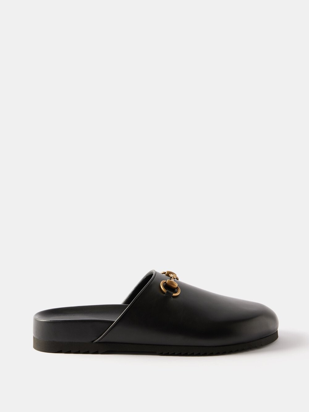 

Кожаные лоферы без спинки horsebit Gucci, черный