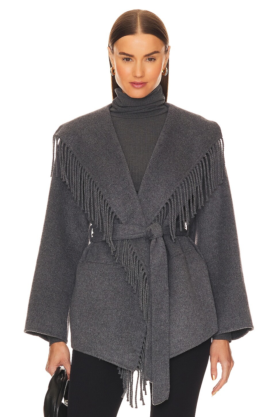 

Куртка SIMKHAI Rowen Fringe, цвет Grey Melange