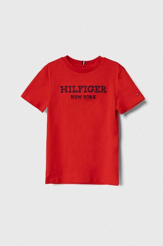 

Хлопковая футболка для детей Tommy Hilfiger, красный