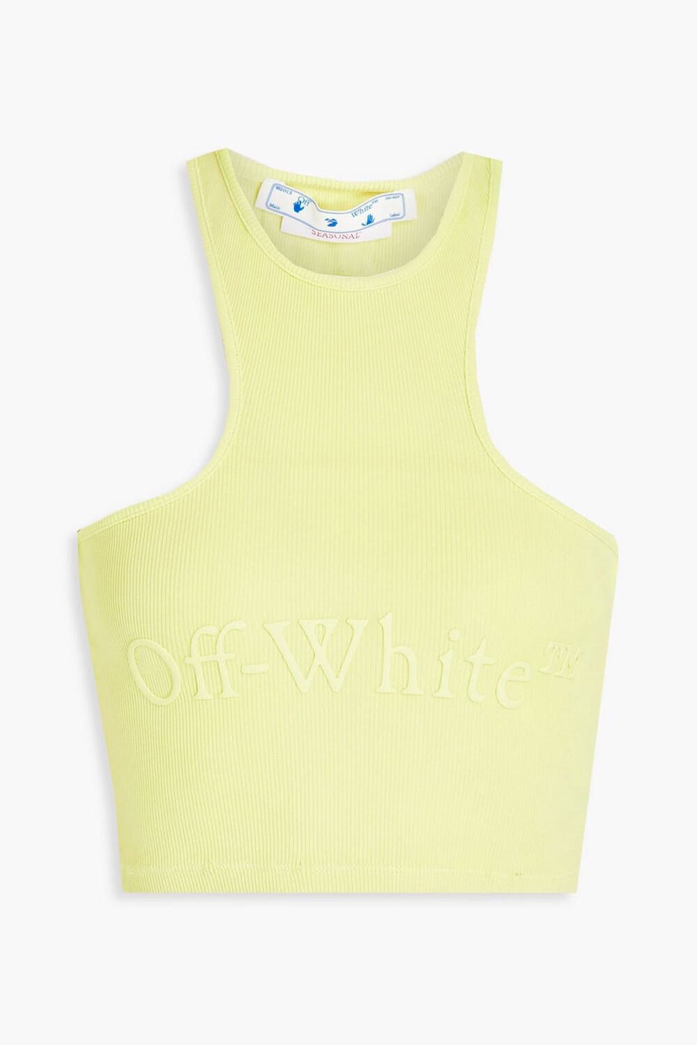 

Майка из эластичного хлопкового джерси с аппликацией Off-White, шартрез