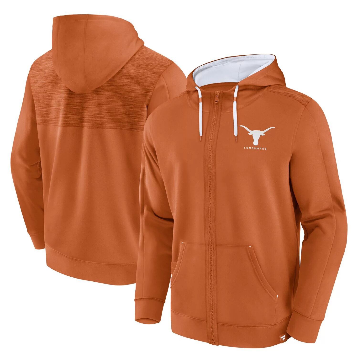 

Мужская толстовка с молнией во всю длину и логотипом Texas Longhorns Power Index Texas Orange Fanatics